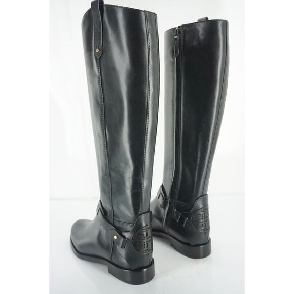 Tory Burch Derby Riding Boot Size 4.5 Ankle Strap Cut Out Logo - Picture 2 of 11